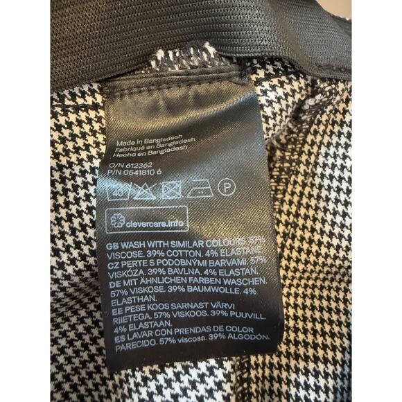 H&M Houndstooth Check Skinny Pants Black White 12 - Picture 6 of 6